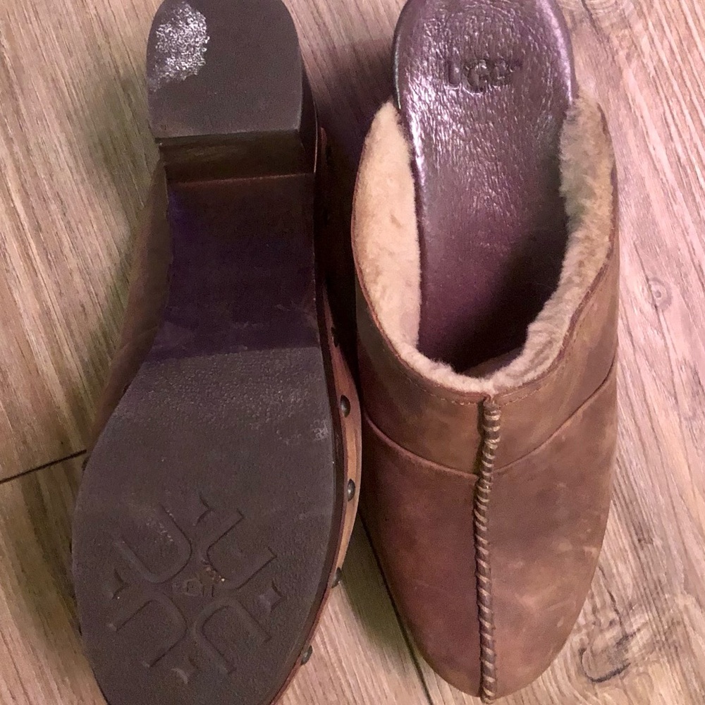 Ugg Brown Shearling Lined Clogs - image 4